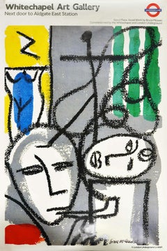 Poster originale d'epoca della metropolitana di Londra Galleria d'arte Whitechapel Bruce McLean
