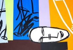 Bruce McLean, "Spaghetti alle vongole due volte" serigrafia, 1995