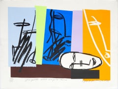 Bruce McLean, "Spaghetti alle vongole due volte" serigrafia, 1995