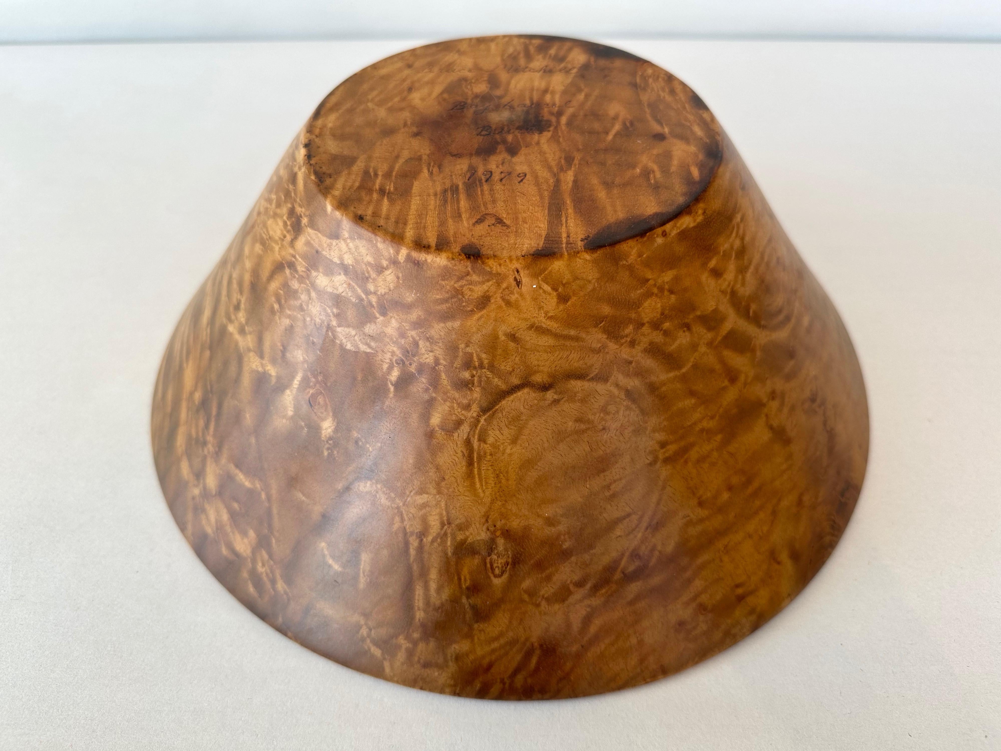 Bruce Mitchell Bay Laurel Burl Turned Wood Bowl, 1979 For Sale 8