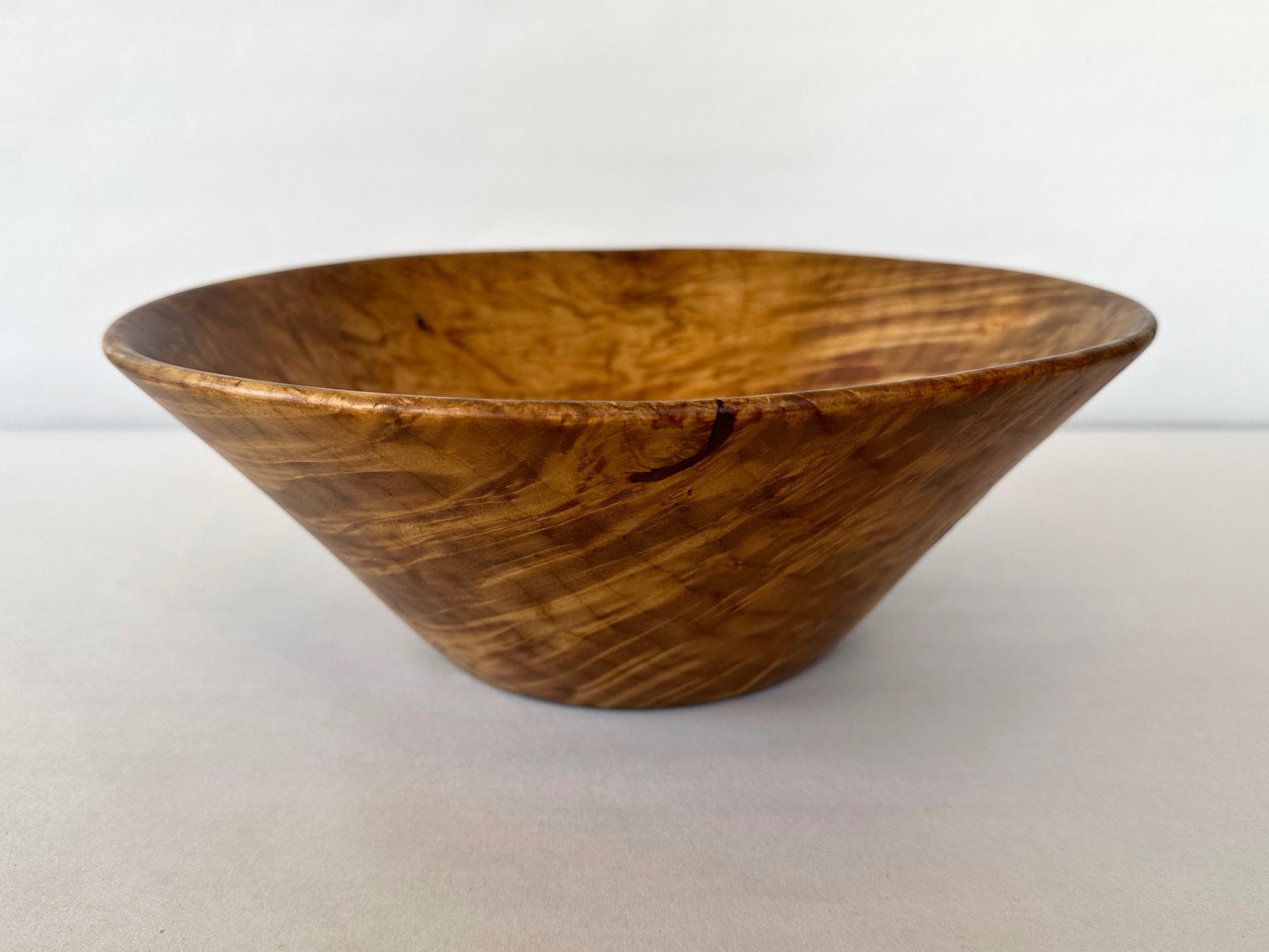 Late 20th Century Bruce Mitchell Bay Laurel Burl Turned Wood Bowl, 1979 For Sale
