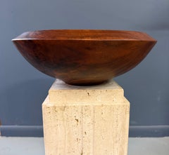 Bruce Mitchell Claro Walnut Turned Bowl, 1981 – Sculptural Studio Wood Vessel