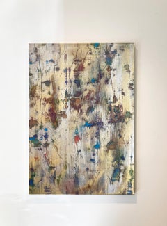 Involved & Obscure: Silver & Gold Abstract Painting with Jewel Tones