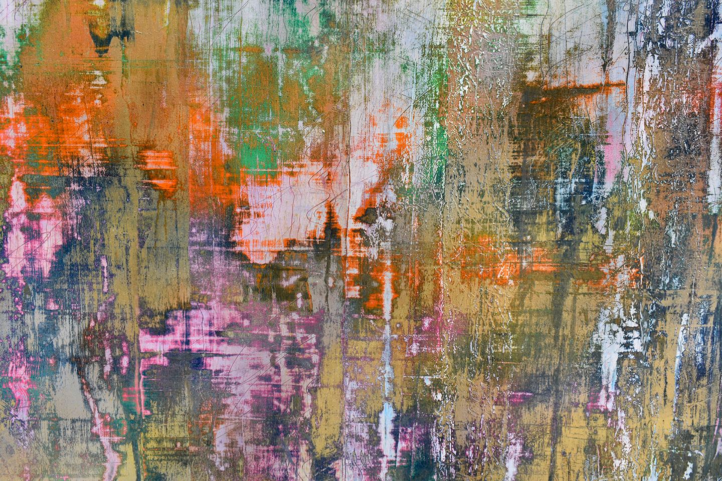 Learning the Indecipherable (Gerhard Richter Style Abstract Painting on Paper) 1