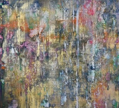 Learning the Indecipherable (Abstrahierte Malerei auf Papier im Stil von Gerhard Richter)