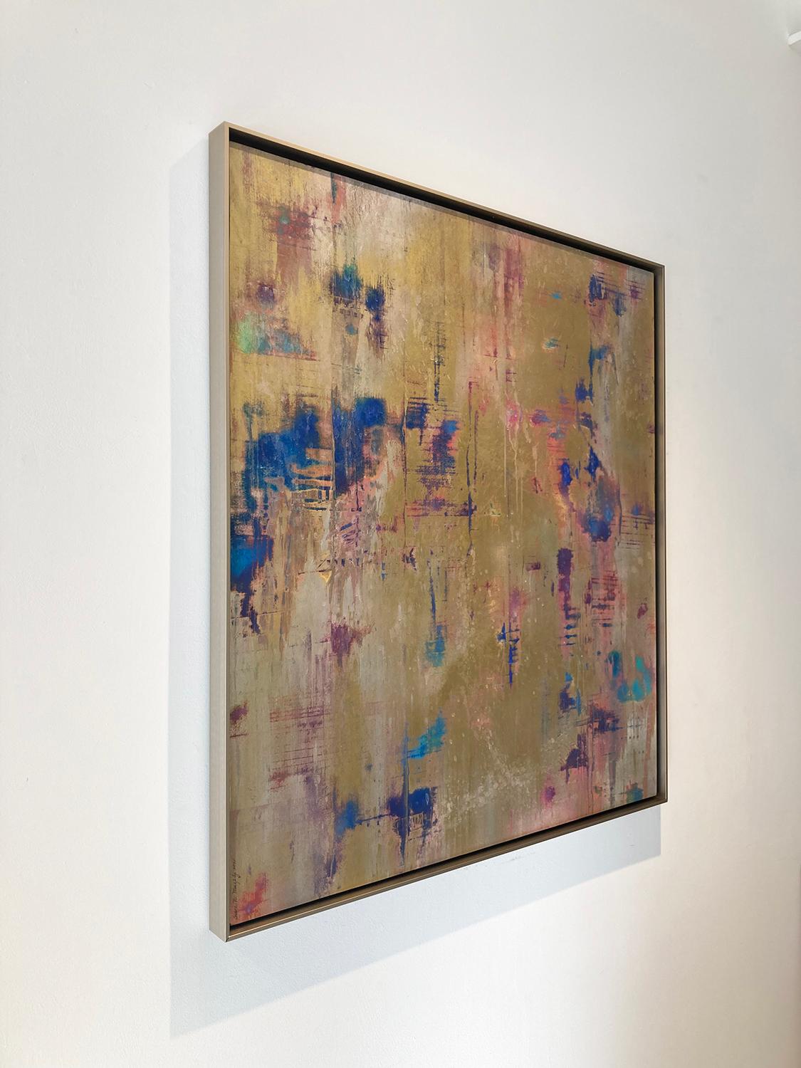 Open & Empty: Abstraktes expressionistisches Gemälde in Silber und Gold mit Juwelentönen – Art von Bruce Murphy