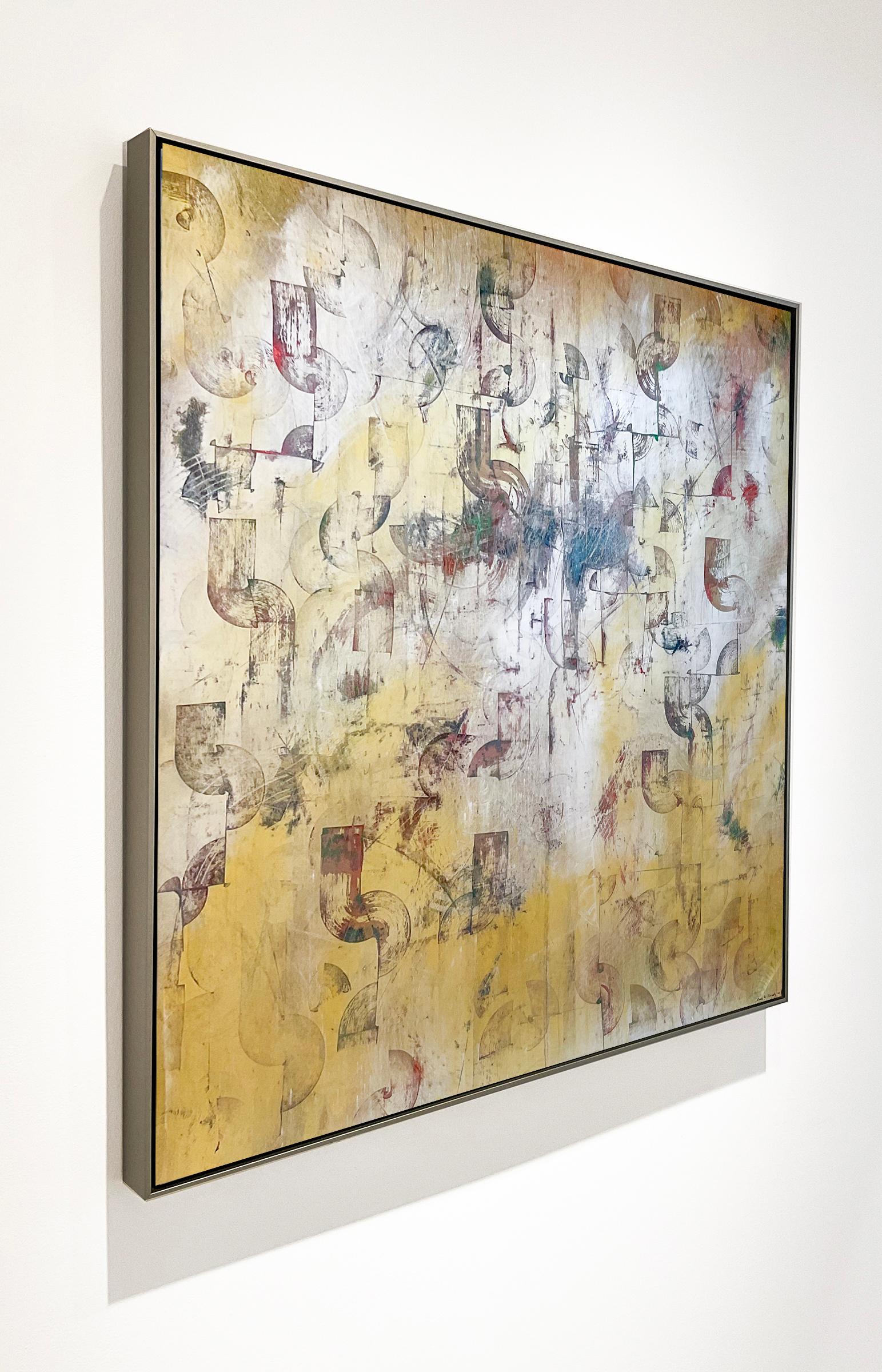 Platonische Massivsteine: Silber & Gold Abstraktes Expressionistisches Gemälde – Painting von Bruce Murphy