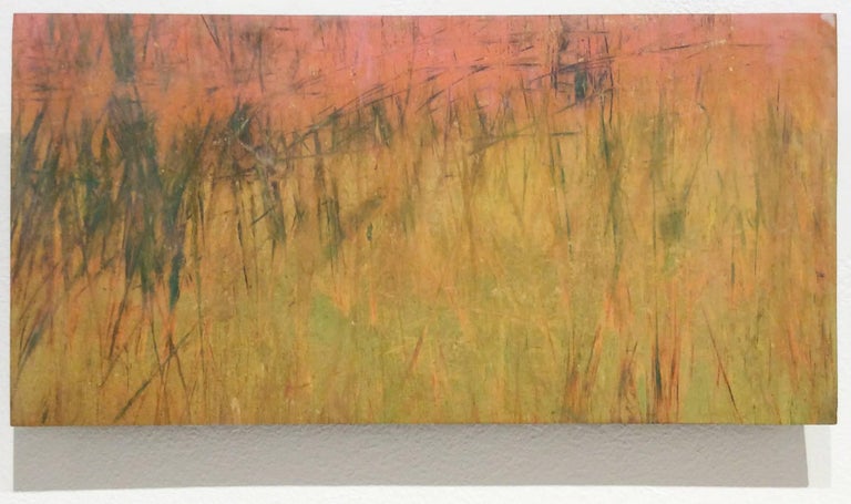 Bruce Murphy Reality In Three Parts Abstract Encaustic Painting In Orange Yellow And Green For Sale At 1stdibs