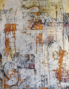 The Silence of Friends (peinture abstraite artistique, émail et poudres métalliques