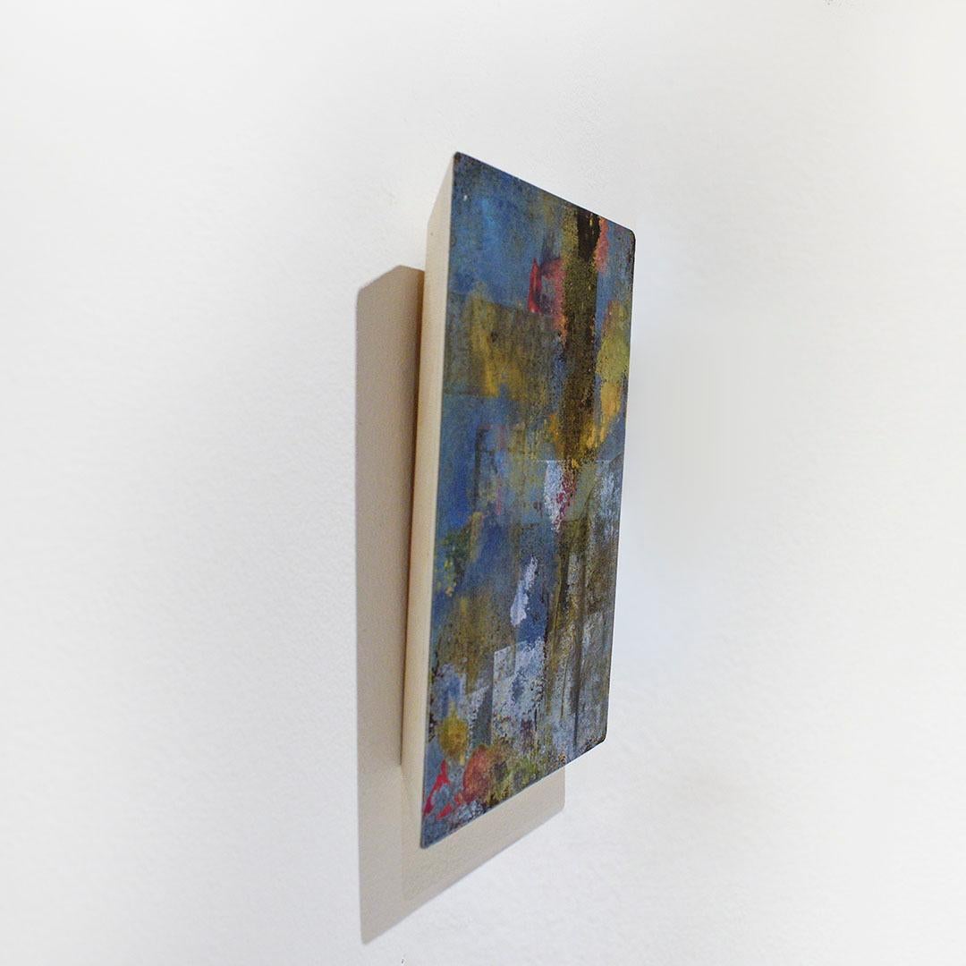 Time and Again 1 (Abstraktisches expressionistisches Gemälde in Blau, Gold und Grau) (Schwarz), Abstract Painting, von Bruce Murphy