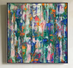 Sin título Azul (Pintura abstracta gestual sobre papel en color ricamente pigmentado)