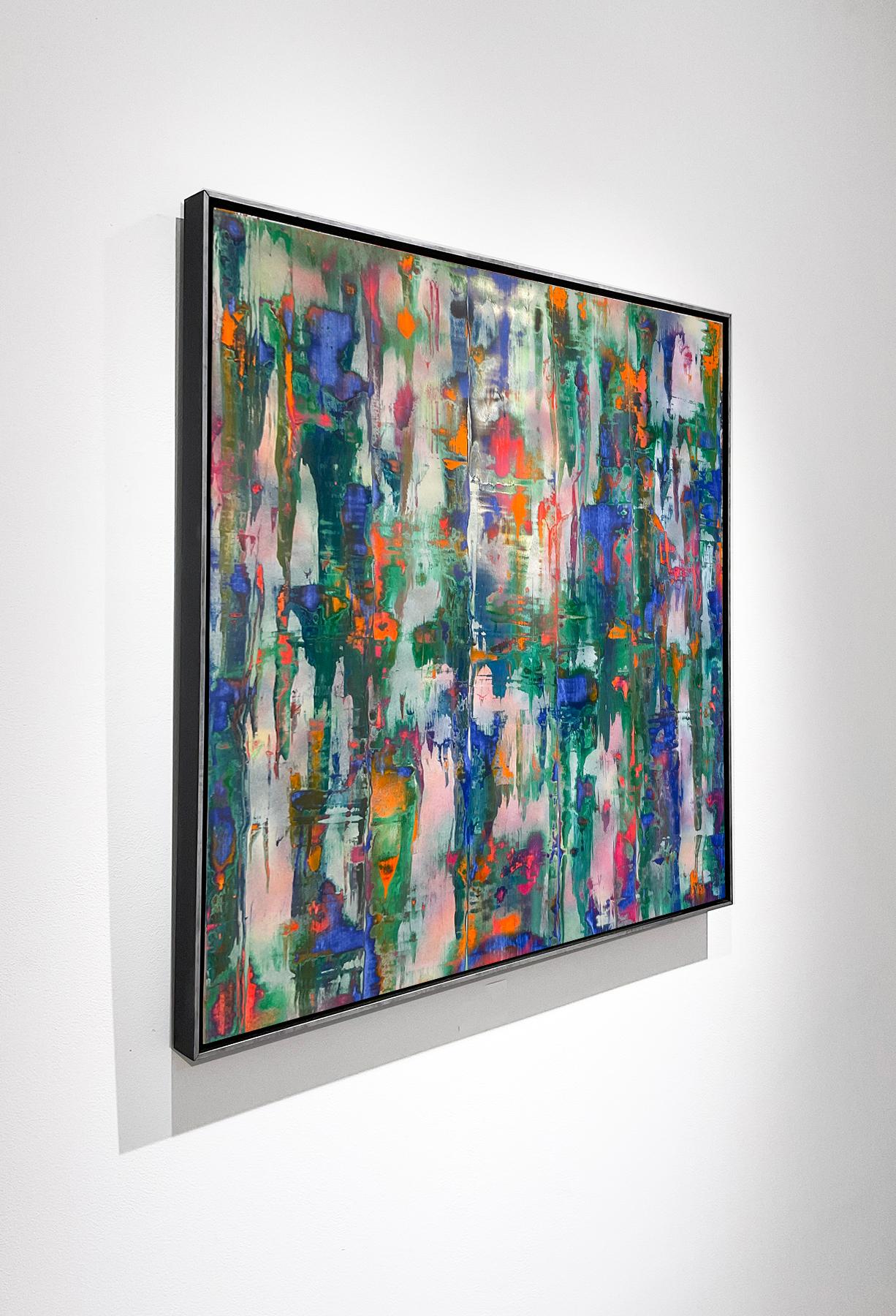 Blau ohne Titel (Gessisches abstraktes Gemälde auf Papier in reich getönter Farbe) (Zeitgenössisch), Painting, von Bruce Murphy