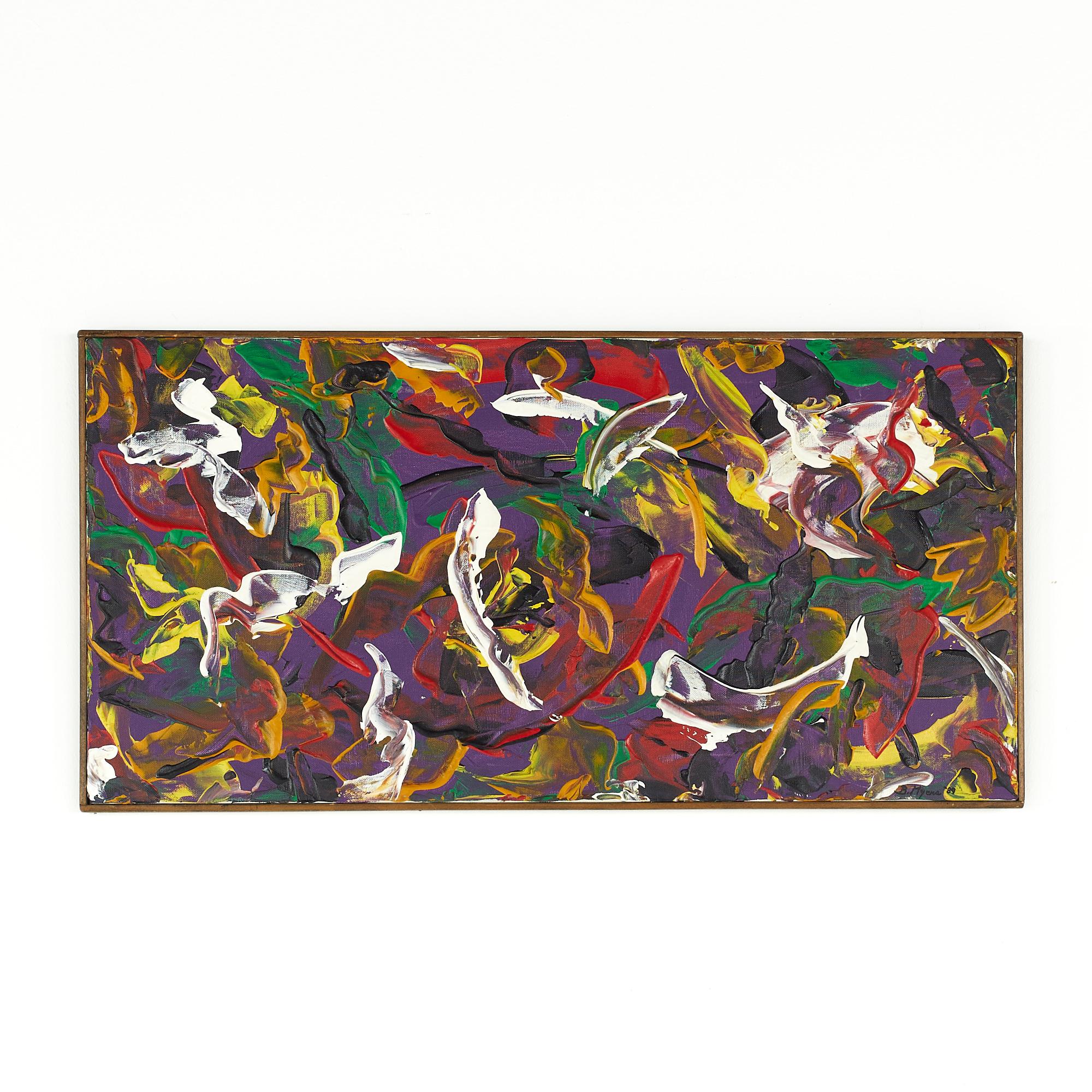 Mid-Century Modern Bruce Myers Mid-Century Abstract Original Oil on Canvas Painting For Sale