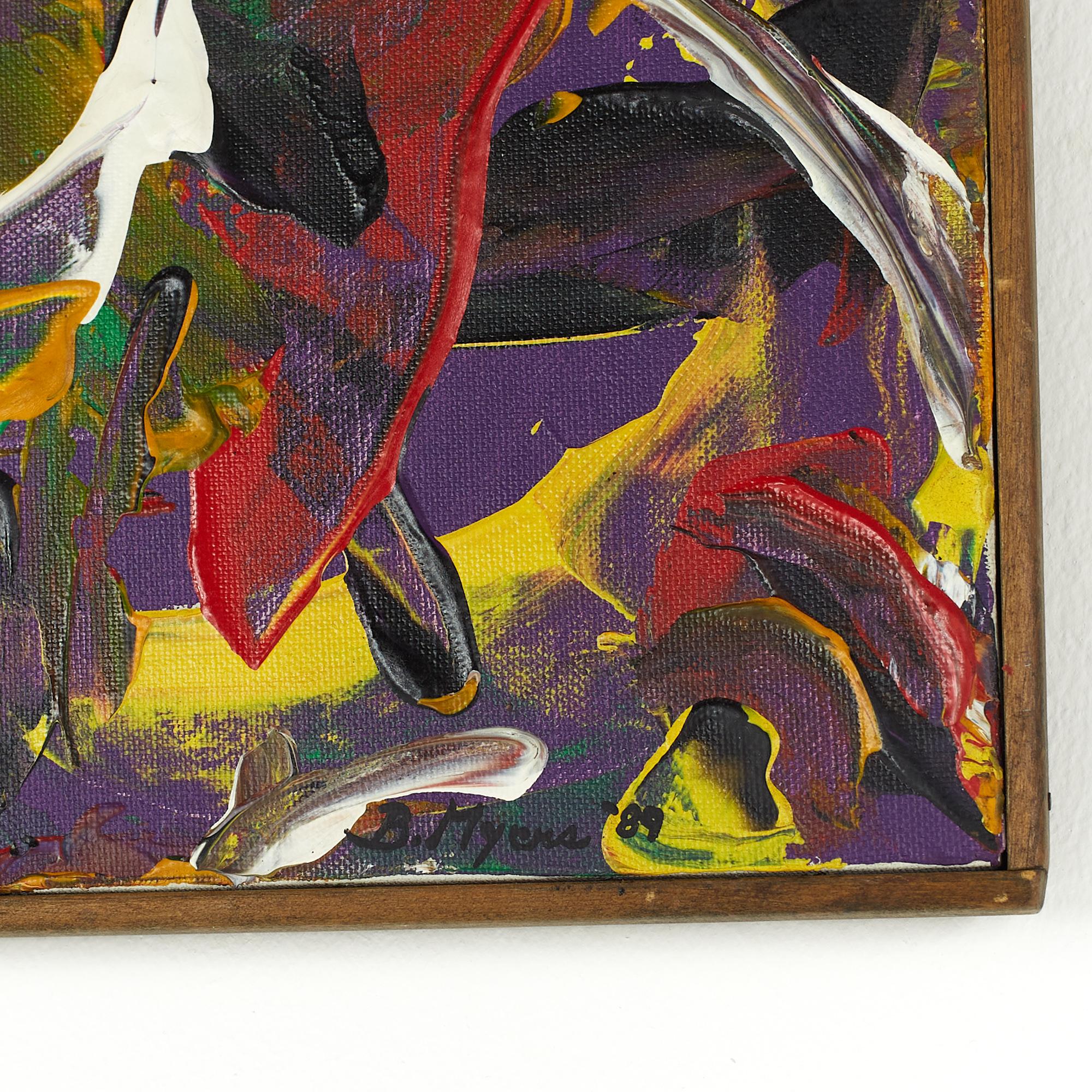 Bruce Myers, huile sur toile abstraite du milieu du siècle dernier Bon état - En vente à Countryside, IL