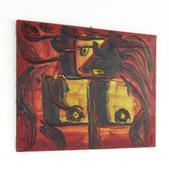 Bruce Myers Mid-Century Abstract Original Oil on Canvas Painting No. 5