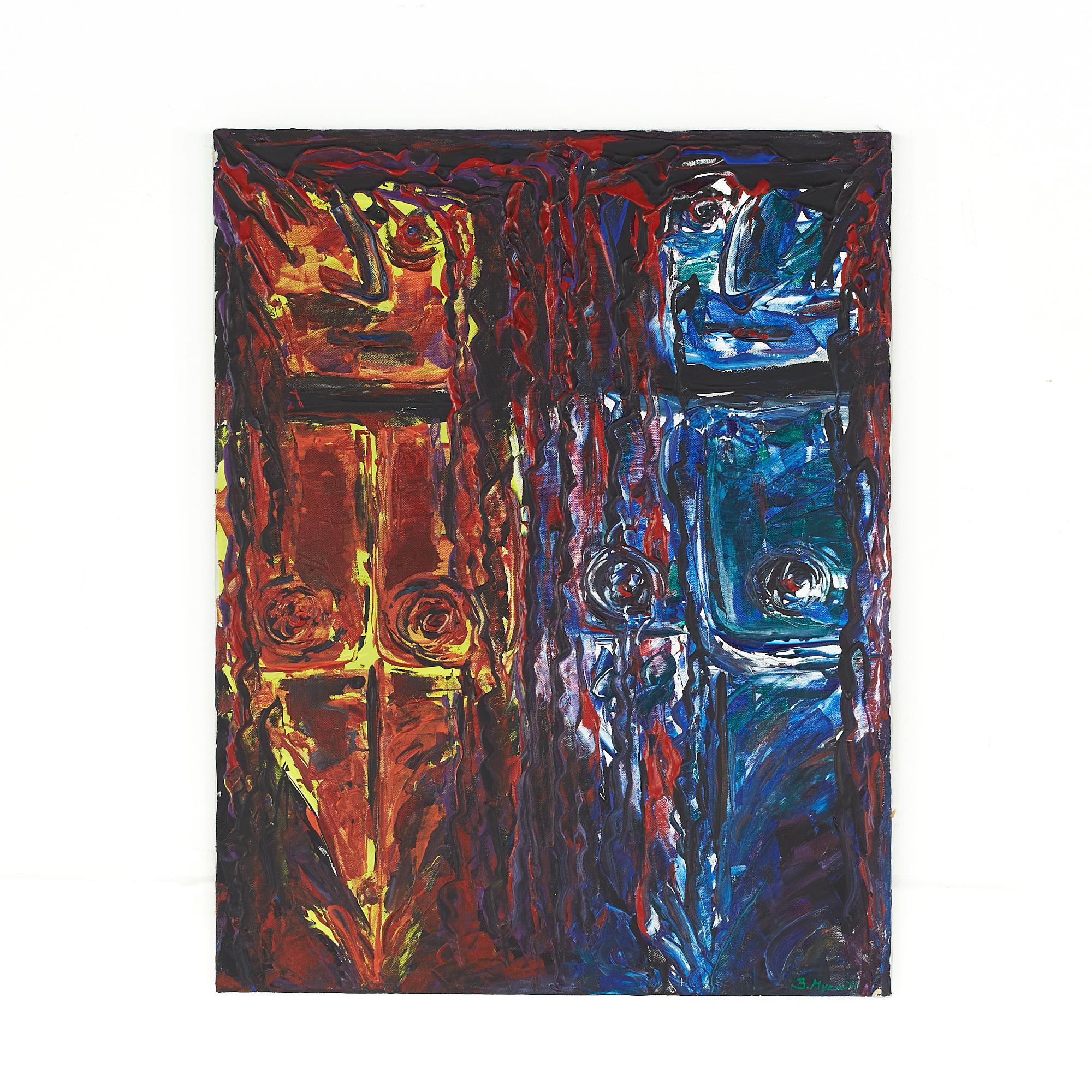 Originales Gemälde Nr. 6 von Bruce Myers, Öl auf Leinwand, signiert, Mitte des Jahrhunderts (Moderne der Mitte des Jahrhunderts) im Angebot