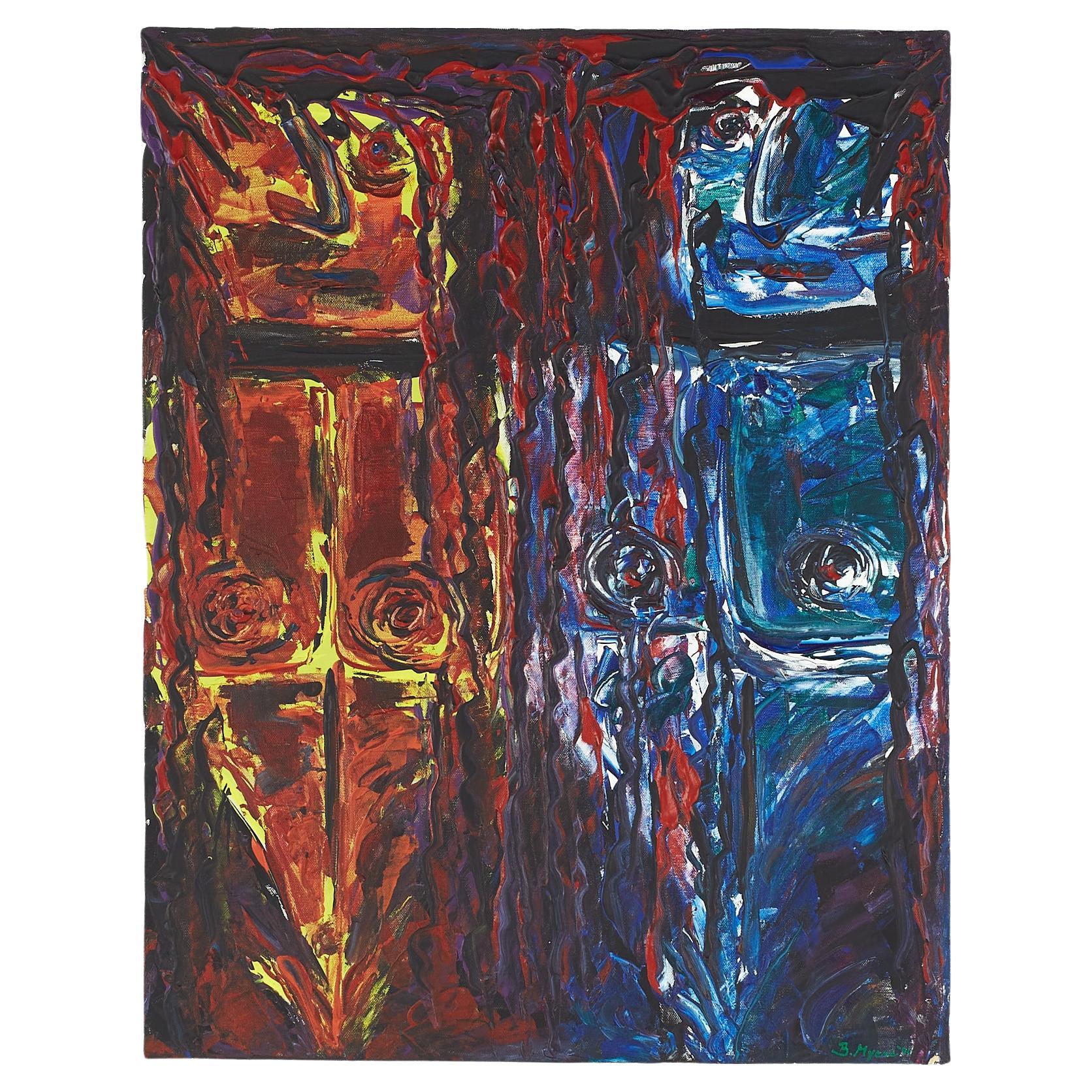 Bruce Myers - Peinture à l'huile sur toile originale du milieu du siècle signée, n° 6