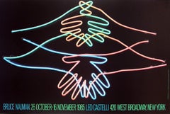 Vintage 1985 After Bruce Nauman 'Big Welcome' Pop Art Multicolor, Blue, Green USA Offset 