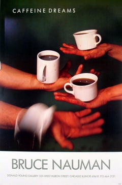 Vintage 1987 After Bruce Nauman 'Caffeine Dreams' Pop Art Brown USA Offset Lithograph