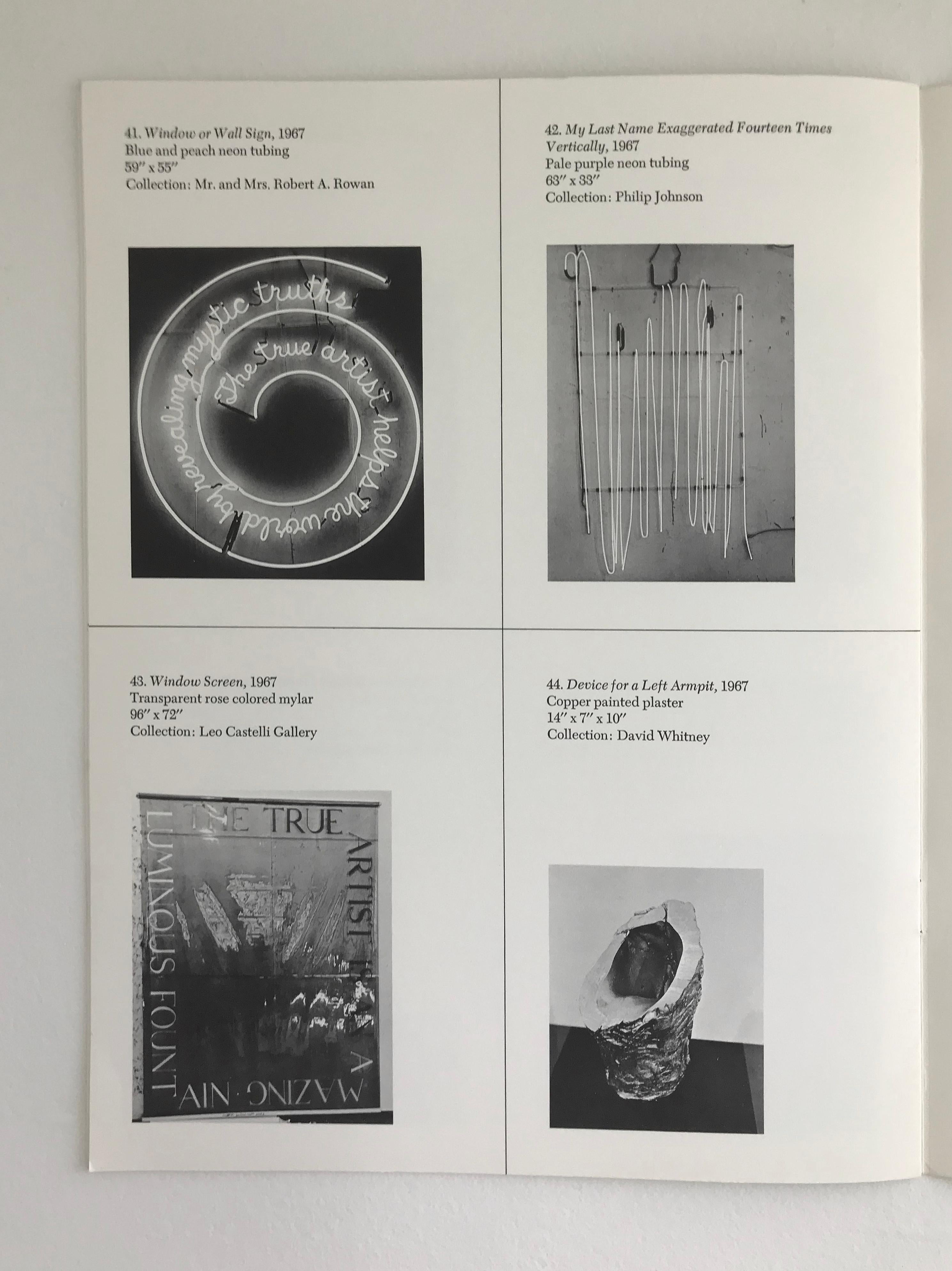 Bruce Nauman catalogue from first exhibition at Leo Castelli, New York, 1968 For Sale 1