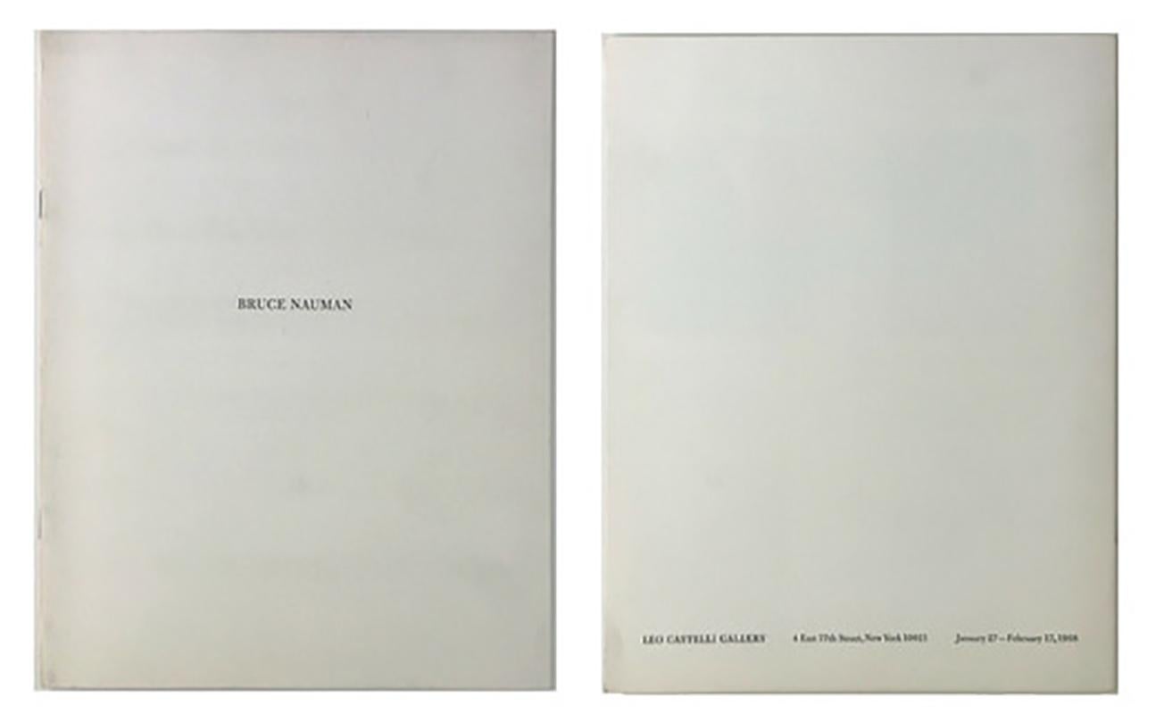 Bruce Nauman catalogue from first exhibition at Leo Castelli, New York, 1968 For Sale 2