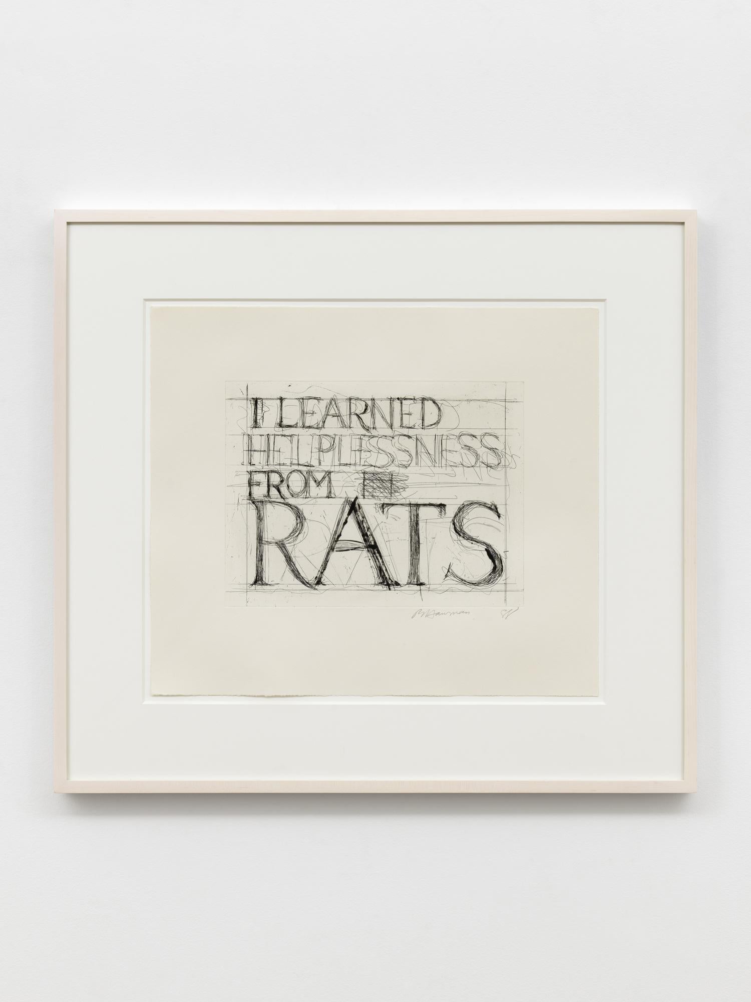 Ich habe Hilfelosigkeit von Ratten gelernt – Print von Bruce Nauman