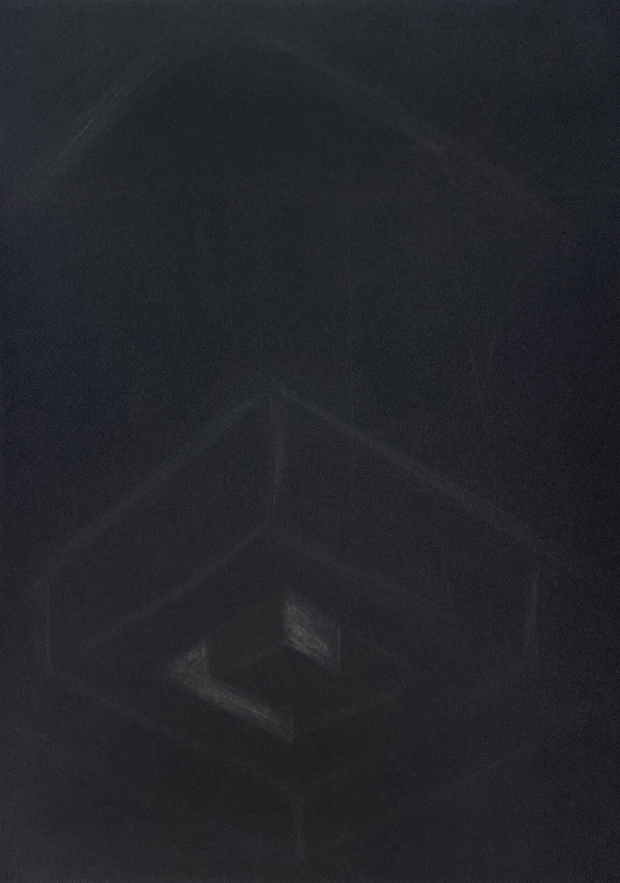 Untitled by Bruce Nauman abstract black and white drypoint etching 70s For Sale 1
