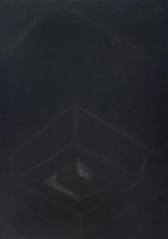 Untitled by Bruce Nauman abstract black and white drypoint etching 70s