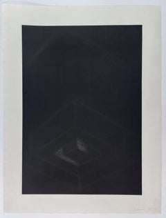 Untitled de Bruce Nauman gravure abstraite à la pointe sèche en noir et blanc 70s