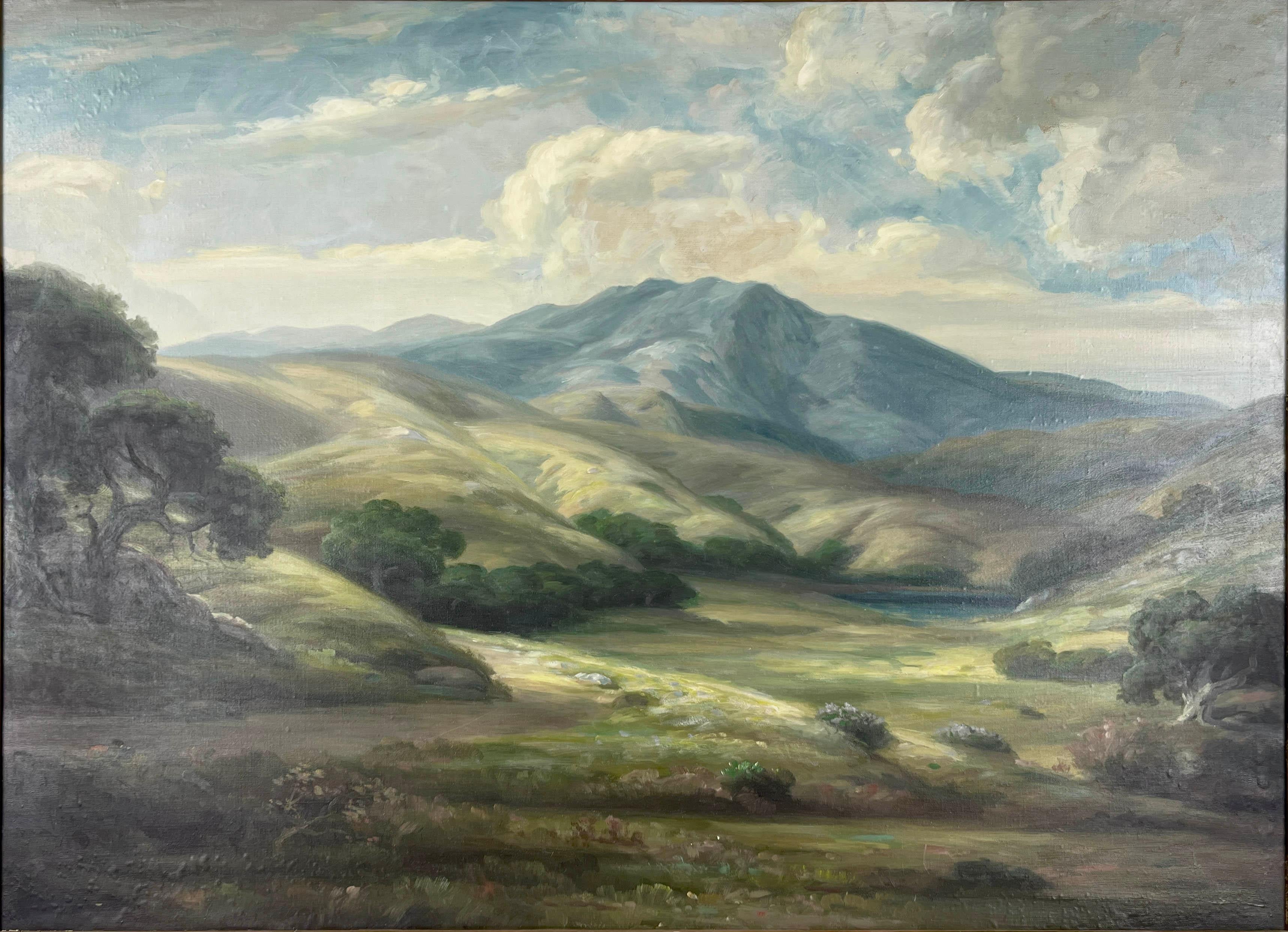 Pintura al óleo del paisaje de las colinas de Palo Alto de principios del siglo XX - Painting de Bruce Nelson