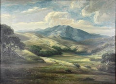 Pittura ad olio del primo Novecento: paesaggio delle colline di Palo Alto