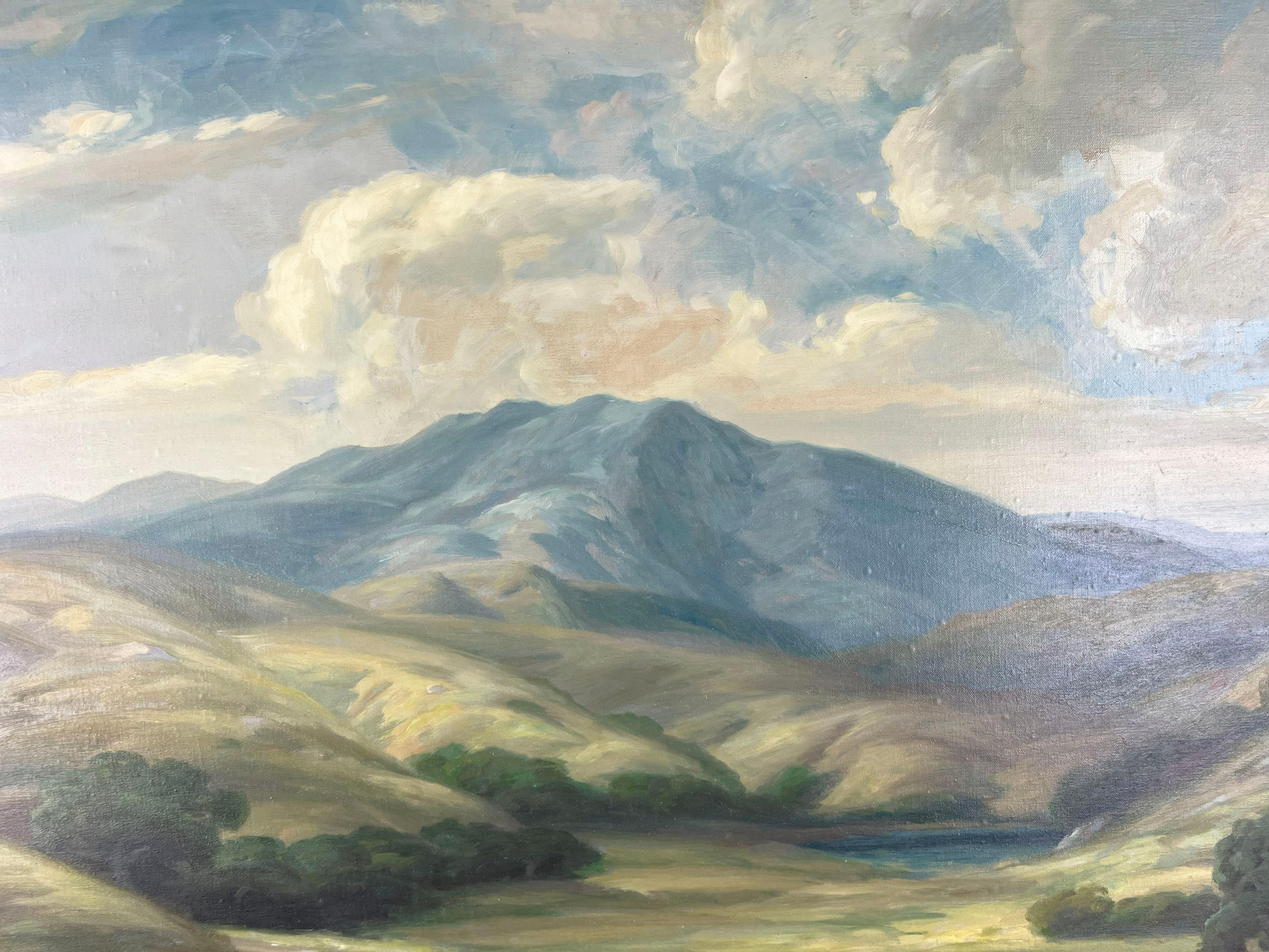 Pintura al óleo del paisaje de las colinas de Palo Alto de principios del siglo XX - Painting impresionista estadounidense de Bruce Nelson