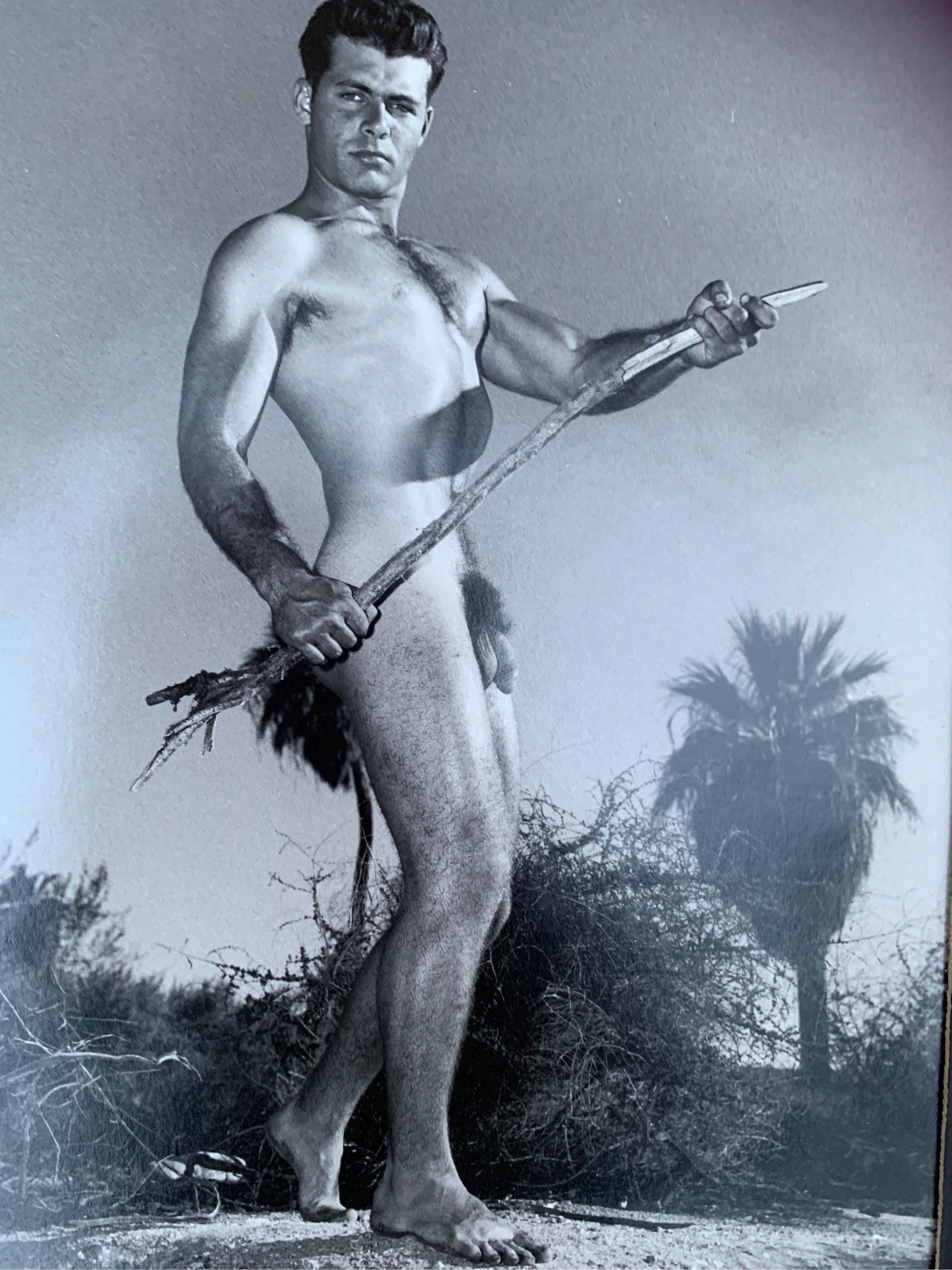 Mid-Century Modern Whiting of L.A. Original Vintage 50s Male Nude Signed Black & White Photograph  en vente