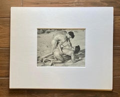 Bruce of Los Angeles Raro dúo masculino Studio Stamped Orig B&N  Fotografía de los años 50