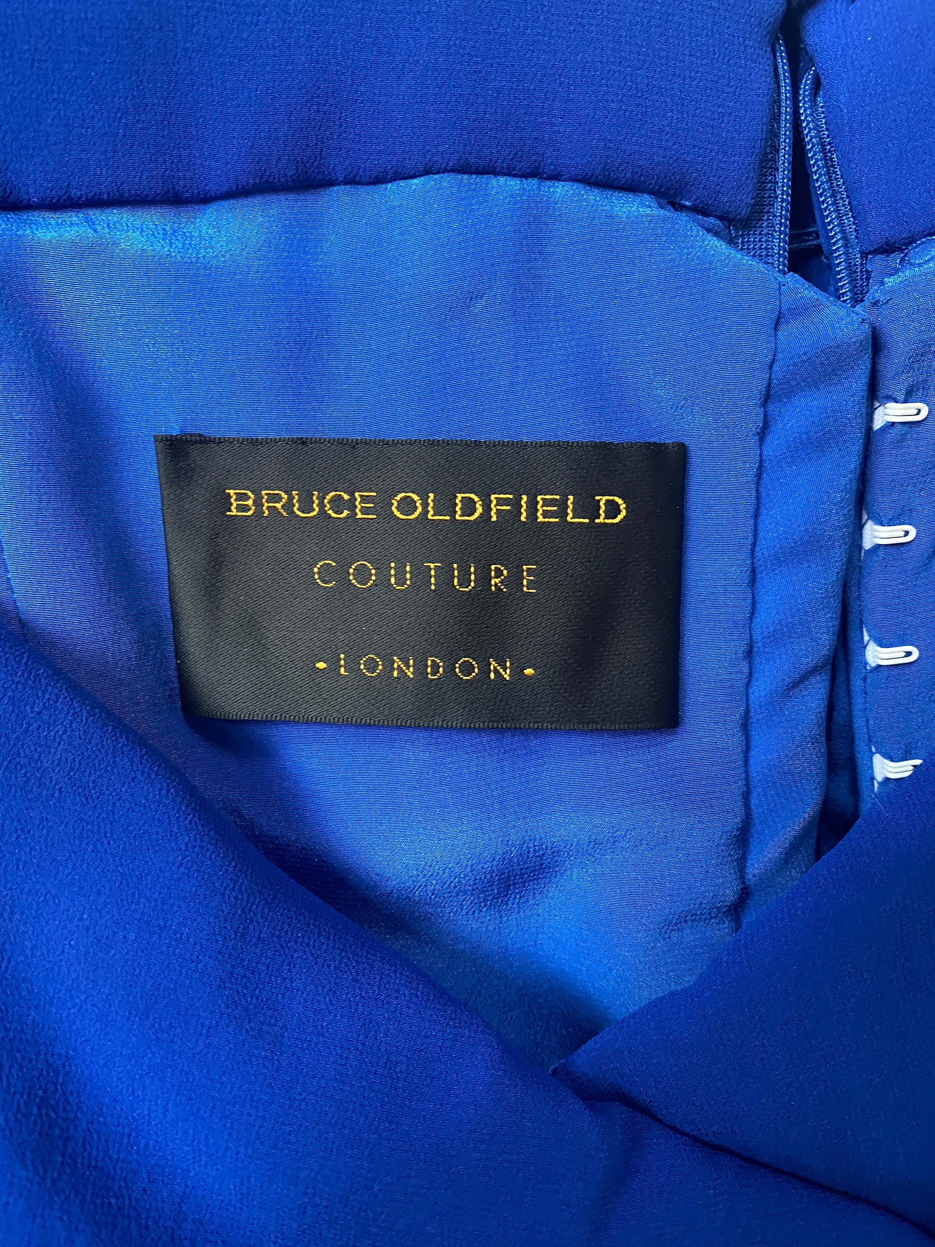 Bruce Oldfield Royal Blue Couture Dress For Sale 3