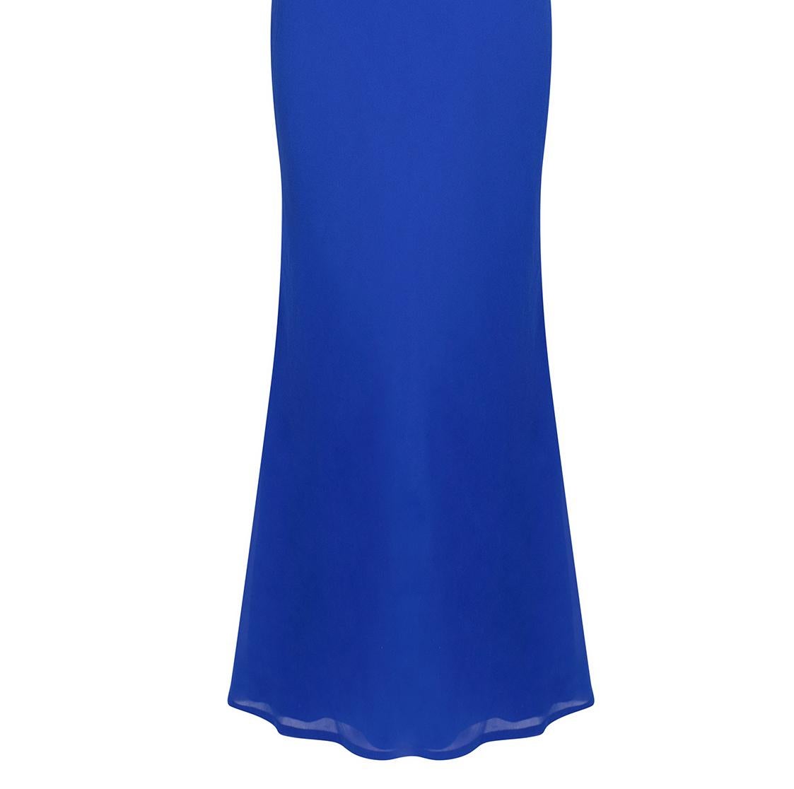 Bruce Oldfield Royal Blue Couture Dress In Good Condition For Sale In London, GB