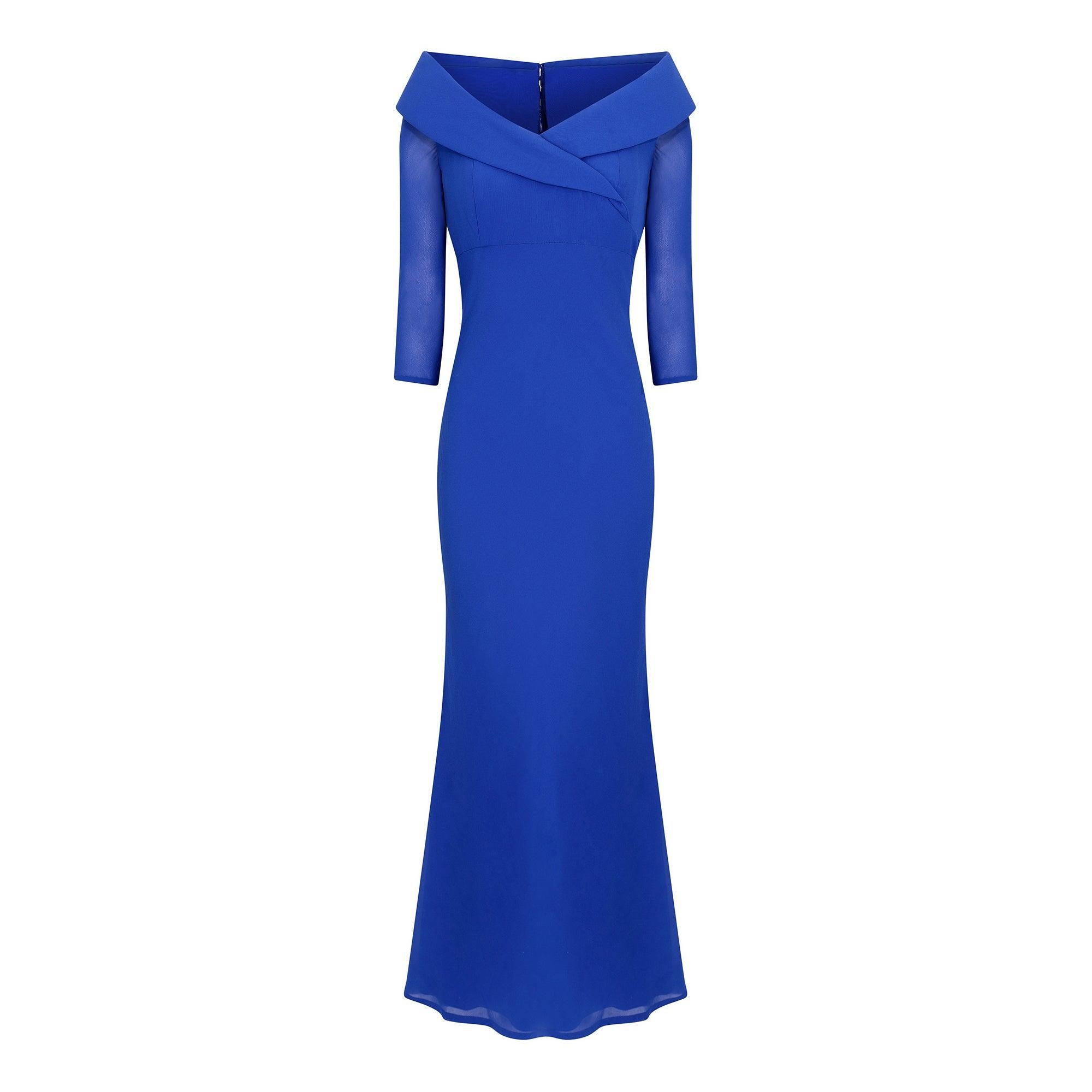 Bruce Oldfield Royal Blue Couture Dress For Sale