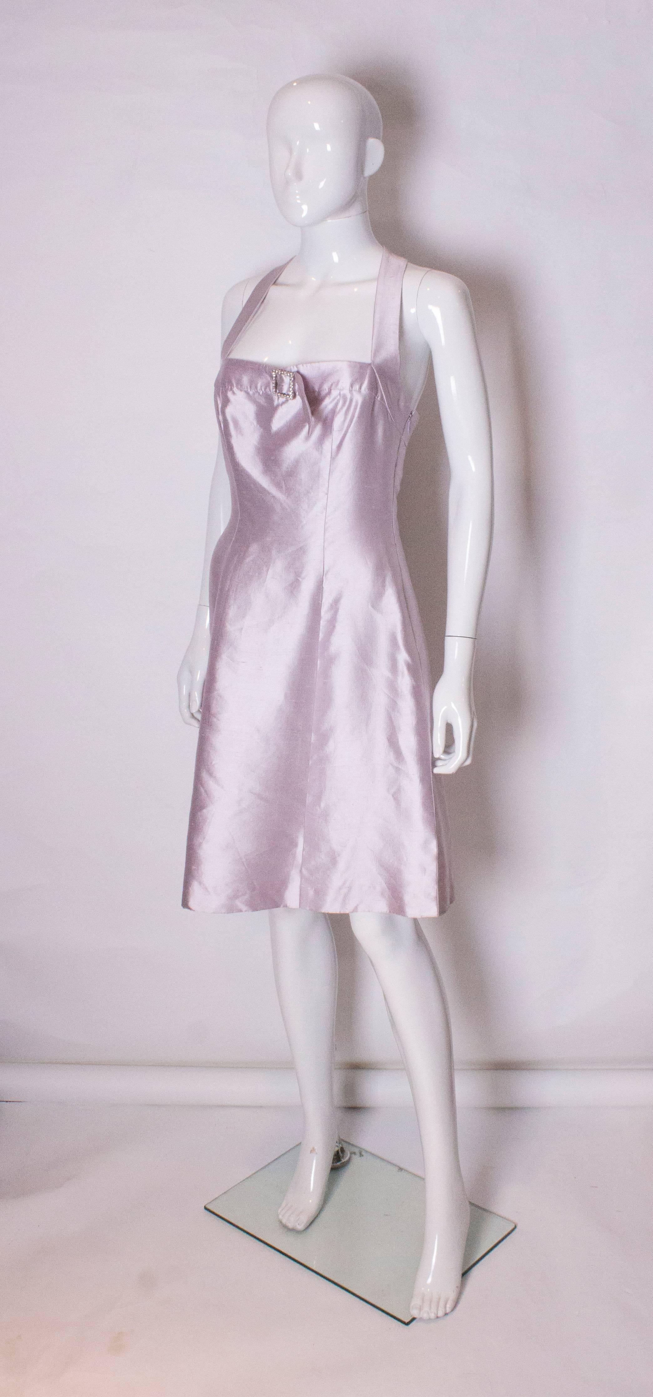 Vestido de cóctel de seda de Bruce Oldfield Gris en venta
