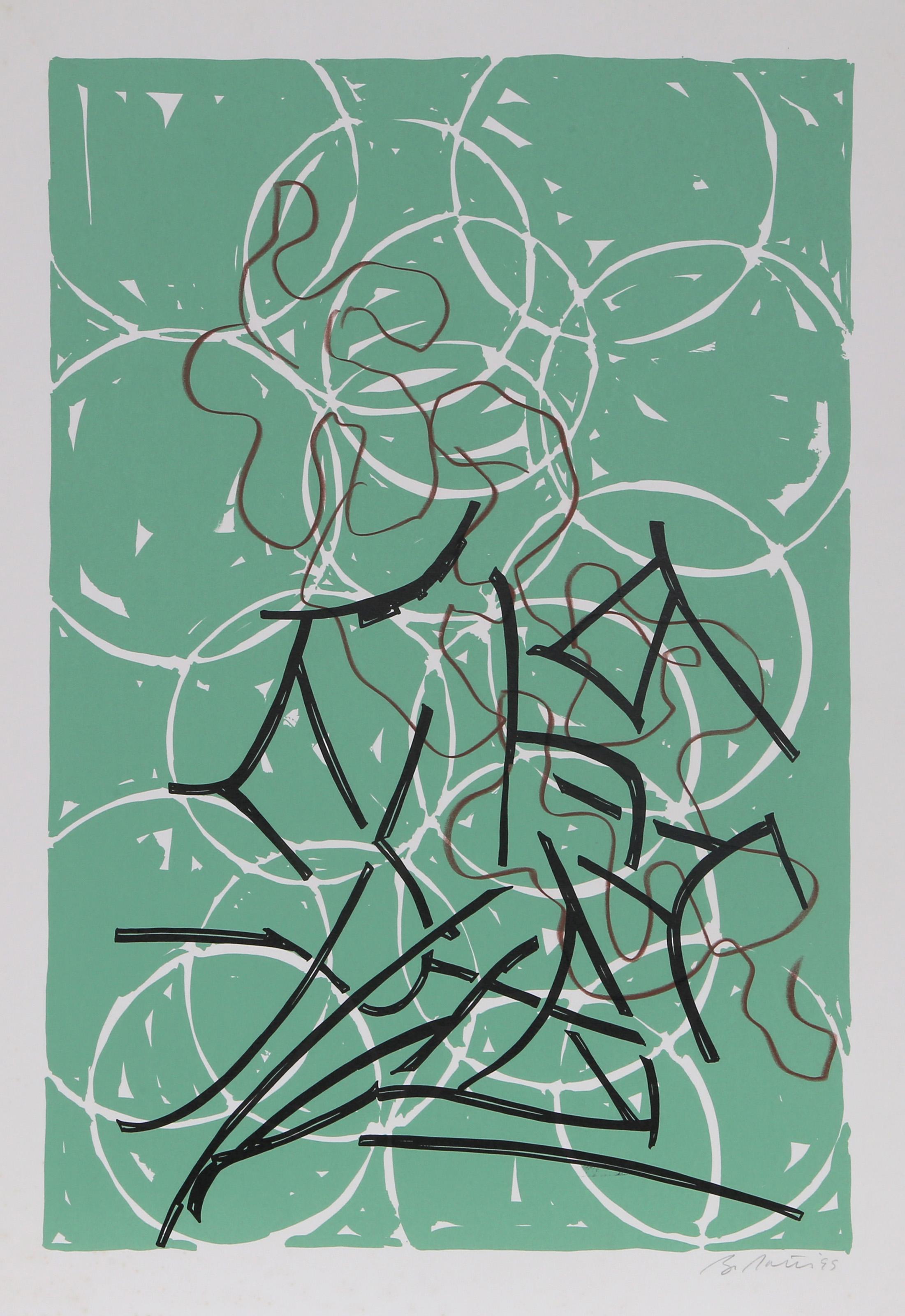 Bayard Series 13, Signed Abstract Screenprint with Hand Coloring by Bruce Porter