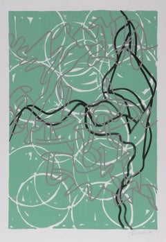 Serie Bayard n. 14, serigrafia astratta firmata e colorata a mano da Bruce Porter