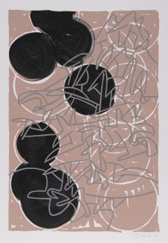 Bayard Series 15, Signed Abstract Screenprint with Hand Coloring by Bruce Porter