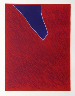 Red and Blue Composition (Untitled I) , Signed Lithograph by Bruce Porter