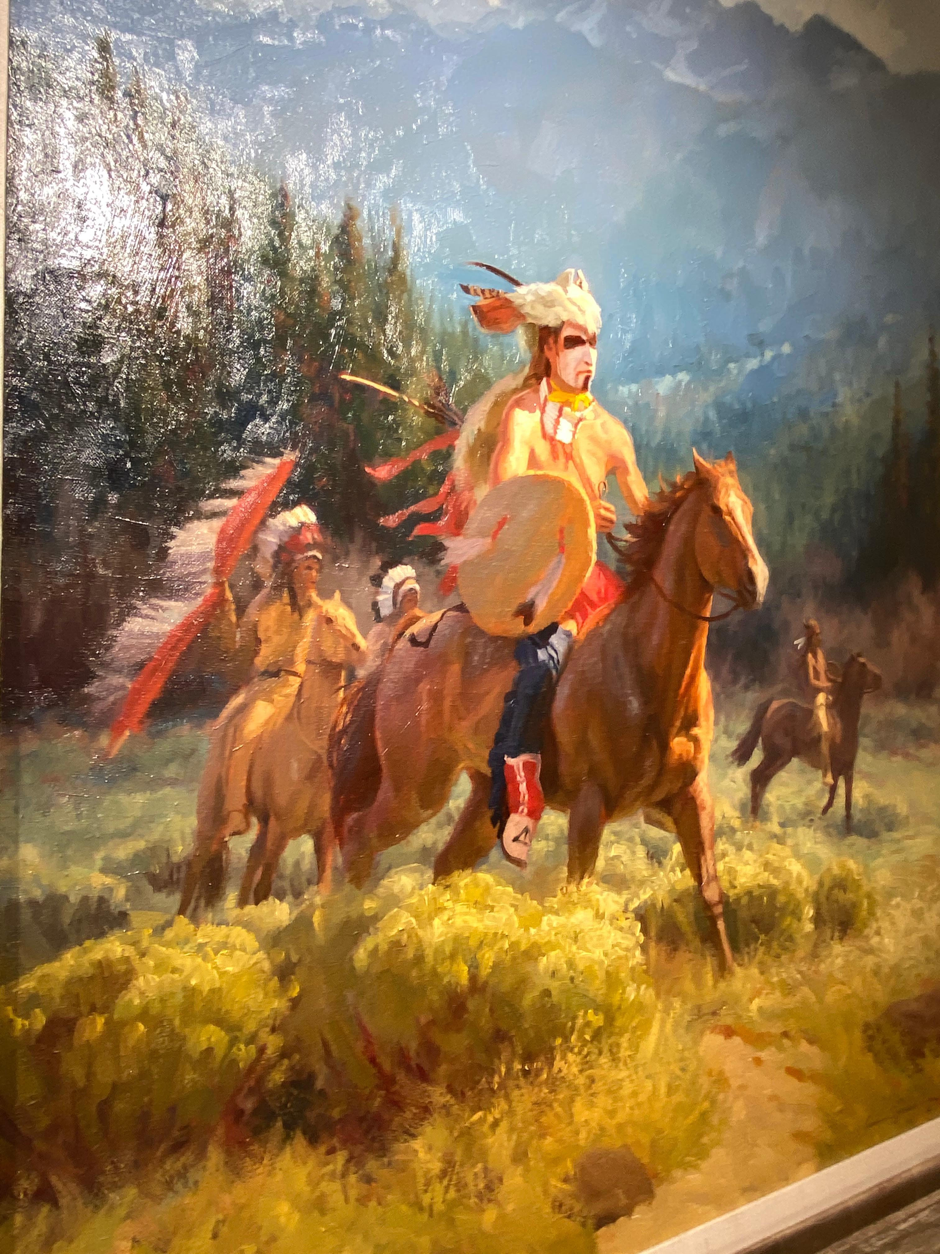 Explorando el Valle - Figurative Painting Gris de Bruce R. Greene