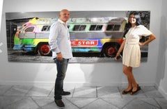 Lone star bus - blau, Fotografie, Archivtintenstrahl