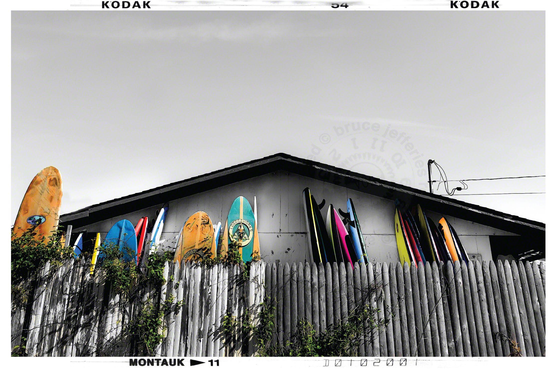 Bruce Reinfeld Color Photograph - Montauk Surf Shack, Photograph, Archival Ink Jet