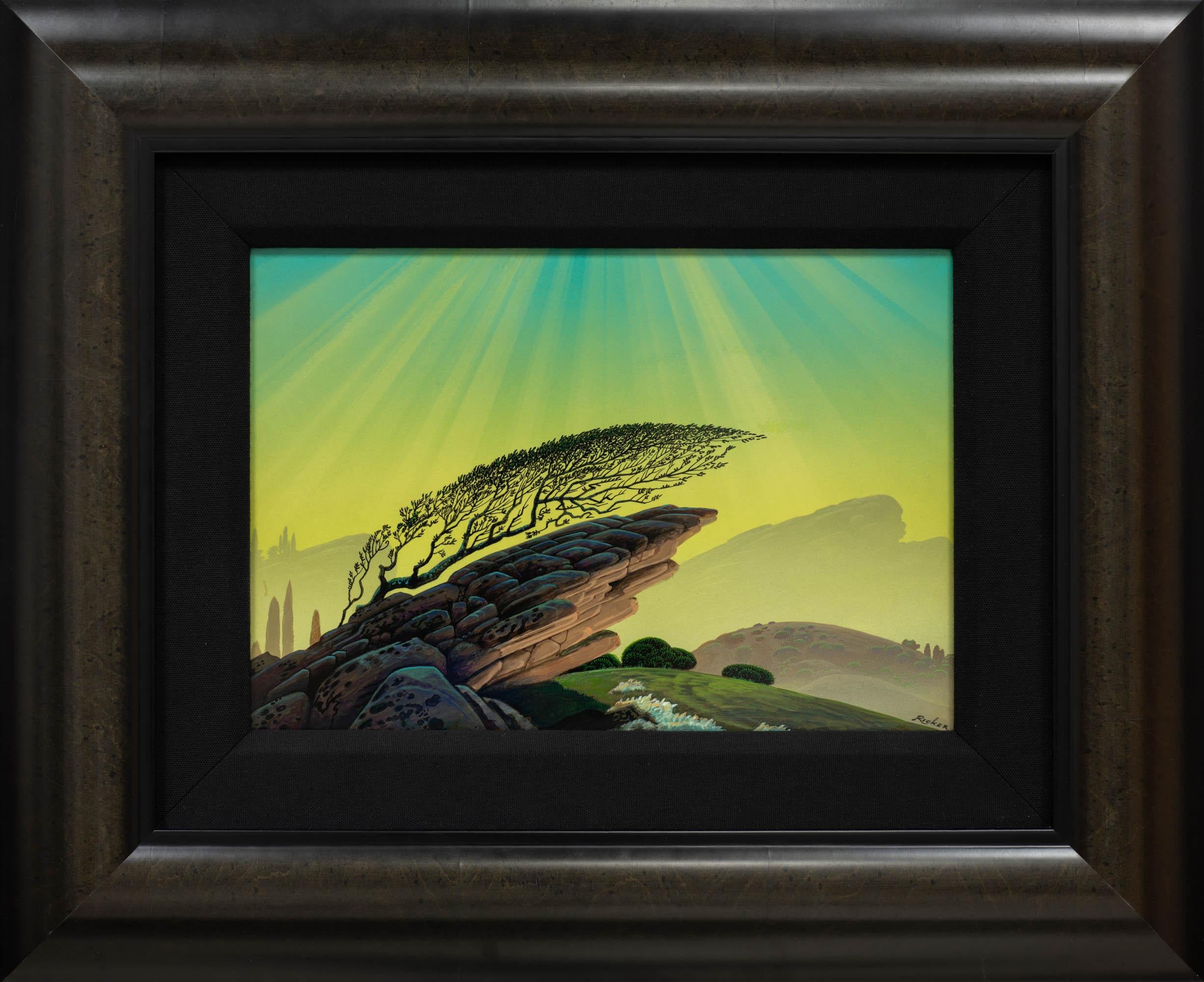 Grüne Haze – Painting von Bruce Ricker
