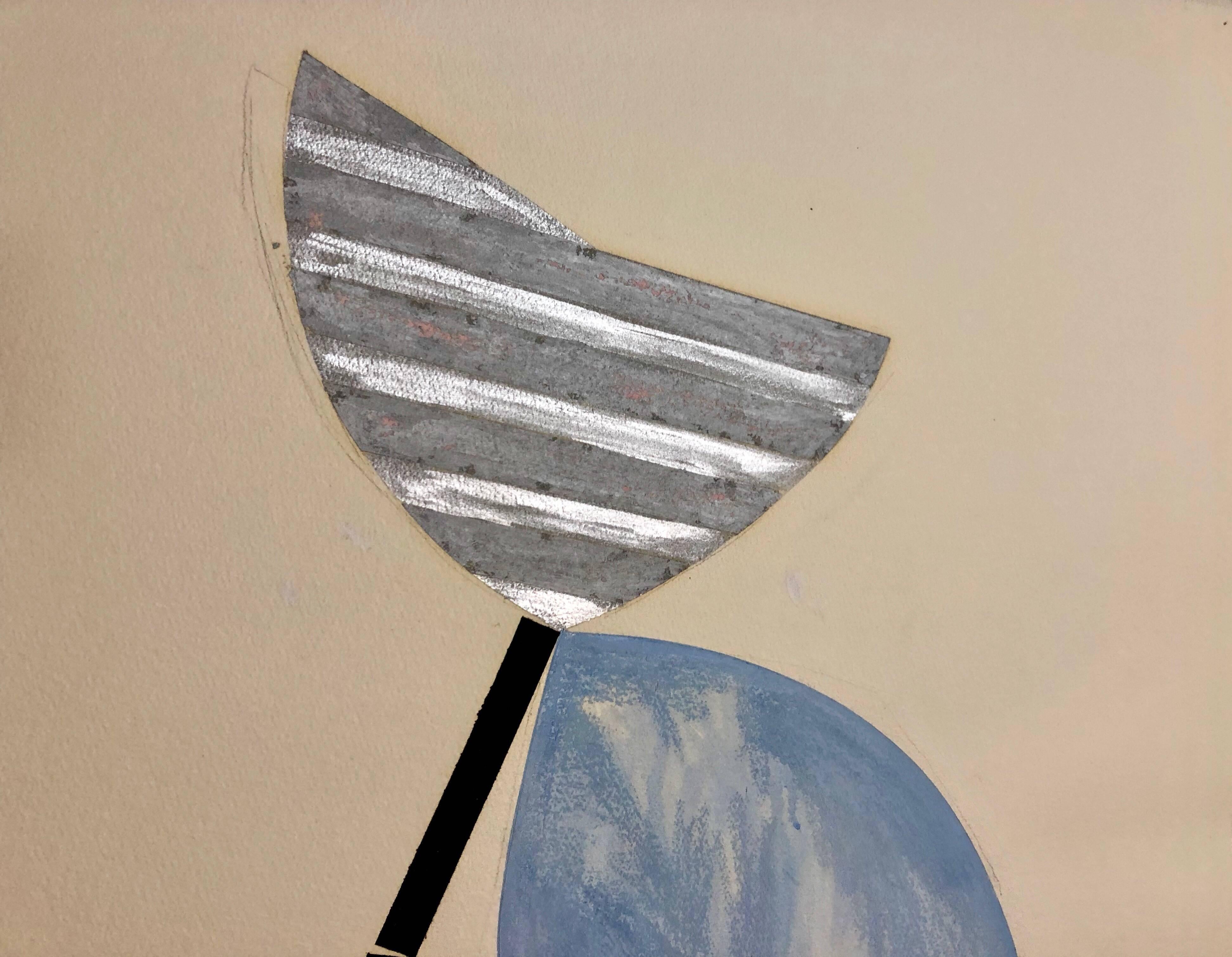 Bruce Robbins Pintura collage contemporánea grande en técnica mixta Flor abstracta en venta 2