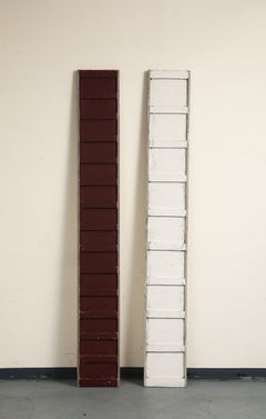 Bruce Robbins (Amerikaner, geb. 1948), Plank (#3) & Plank (#7), Kastanienbraun & Weiß, 1970er Jahre