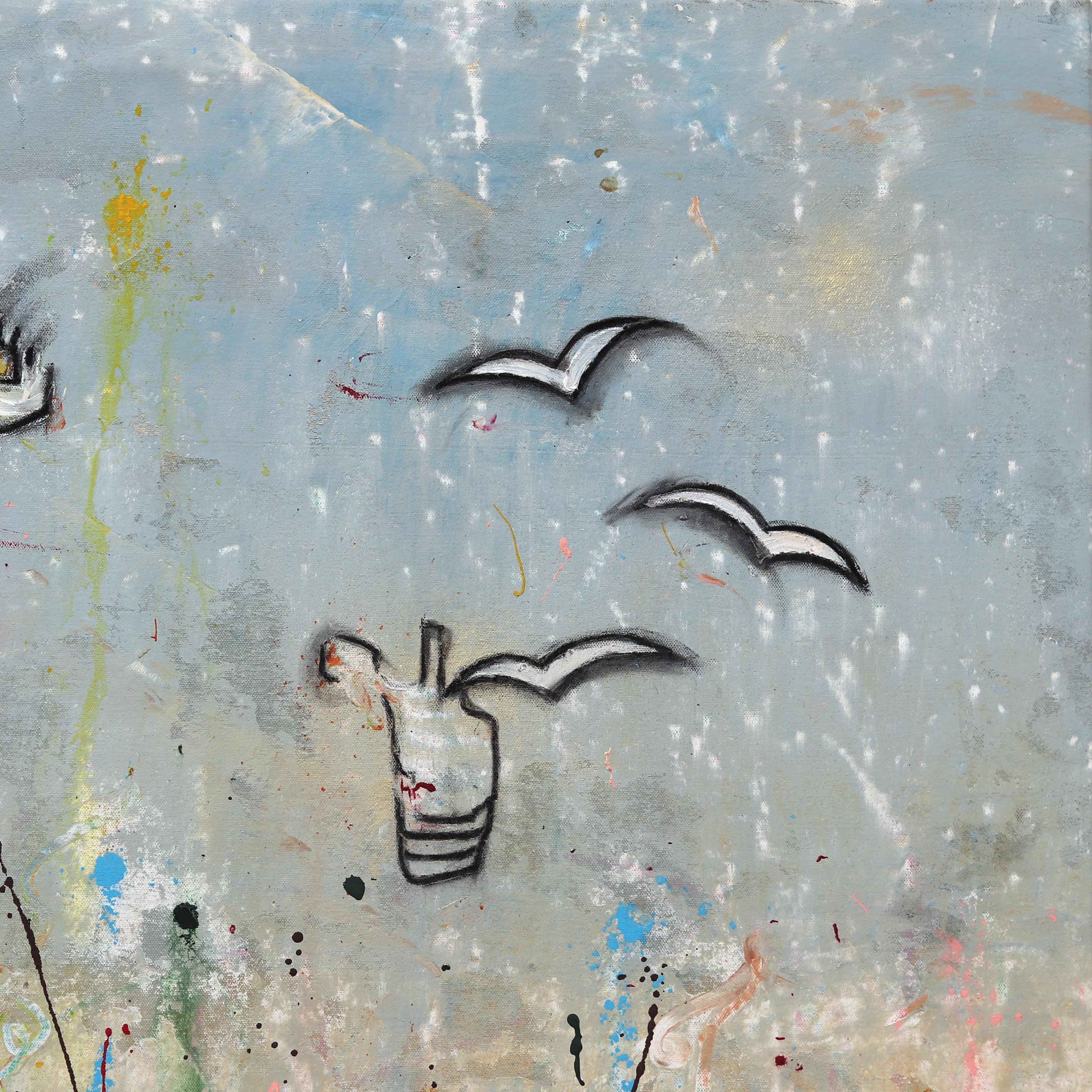 12 Dreams - Pittura su tela a tecnica mista di grandi dimensioni con espressionismo astratto e colore - Painting Astratto di Bruce Rubenstein