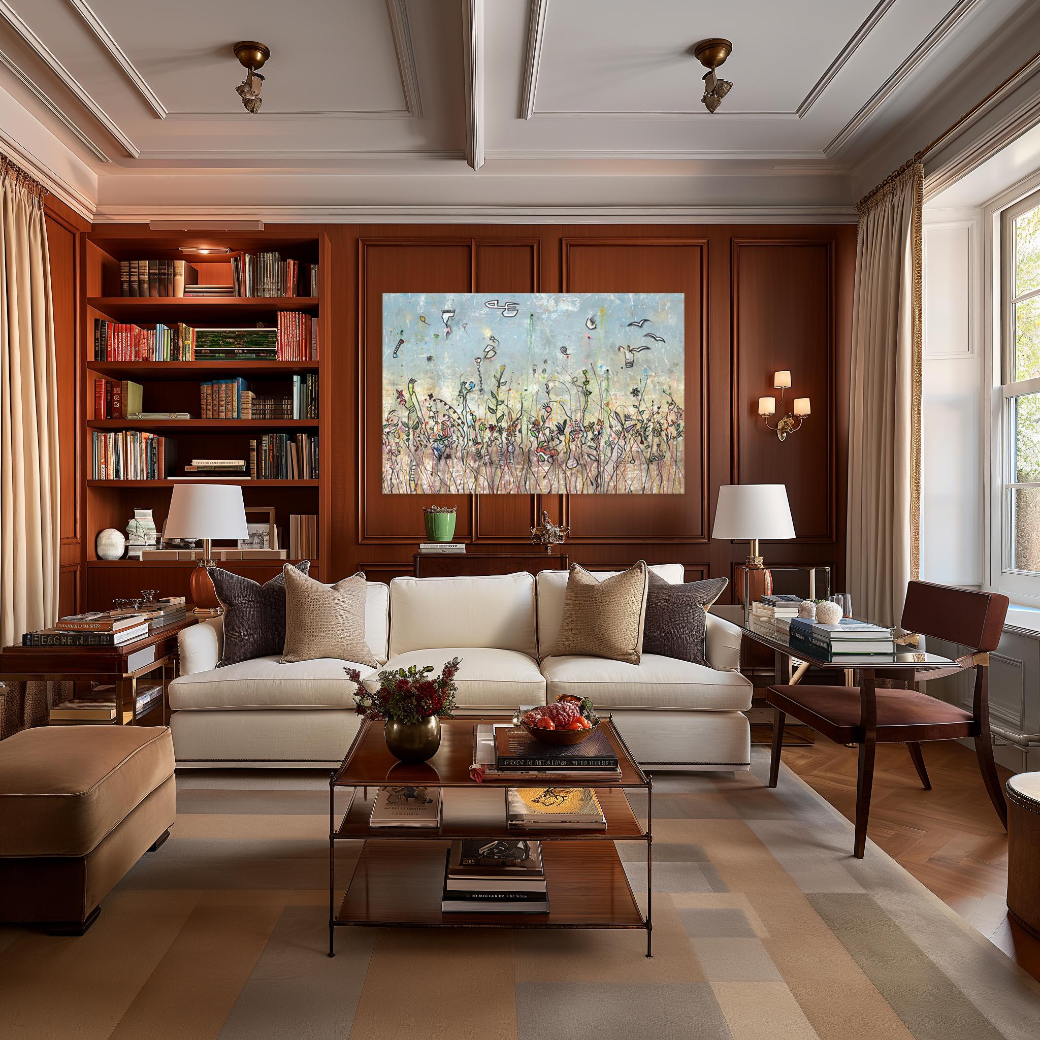 12 Dreams - Pittura su tela a tecnica mista di grandi dimensioni con espressionismo astratto e colore in vendita 1